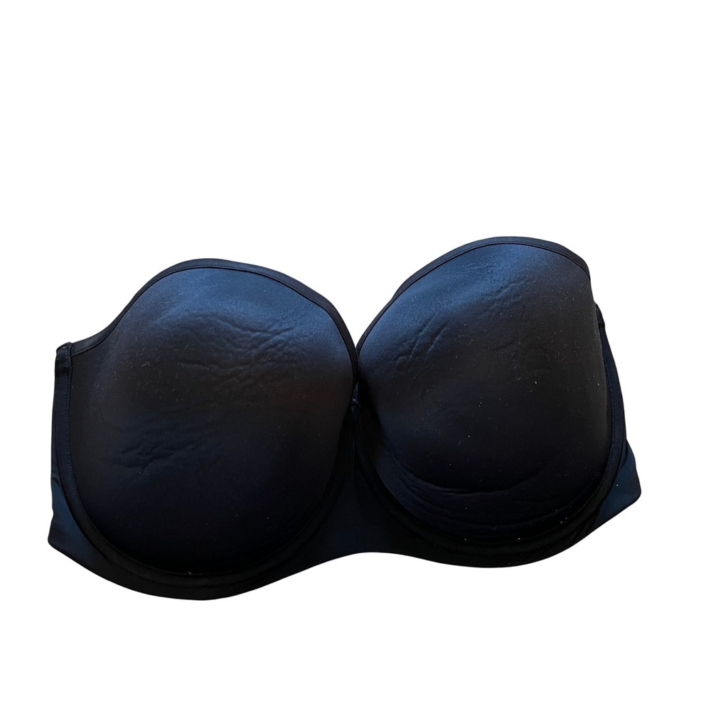 ThirdLove 24/7 Classic Strapless Bra Black 36F Padded Microfiber RN139333